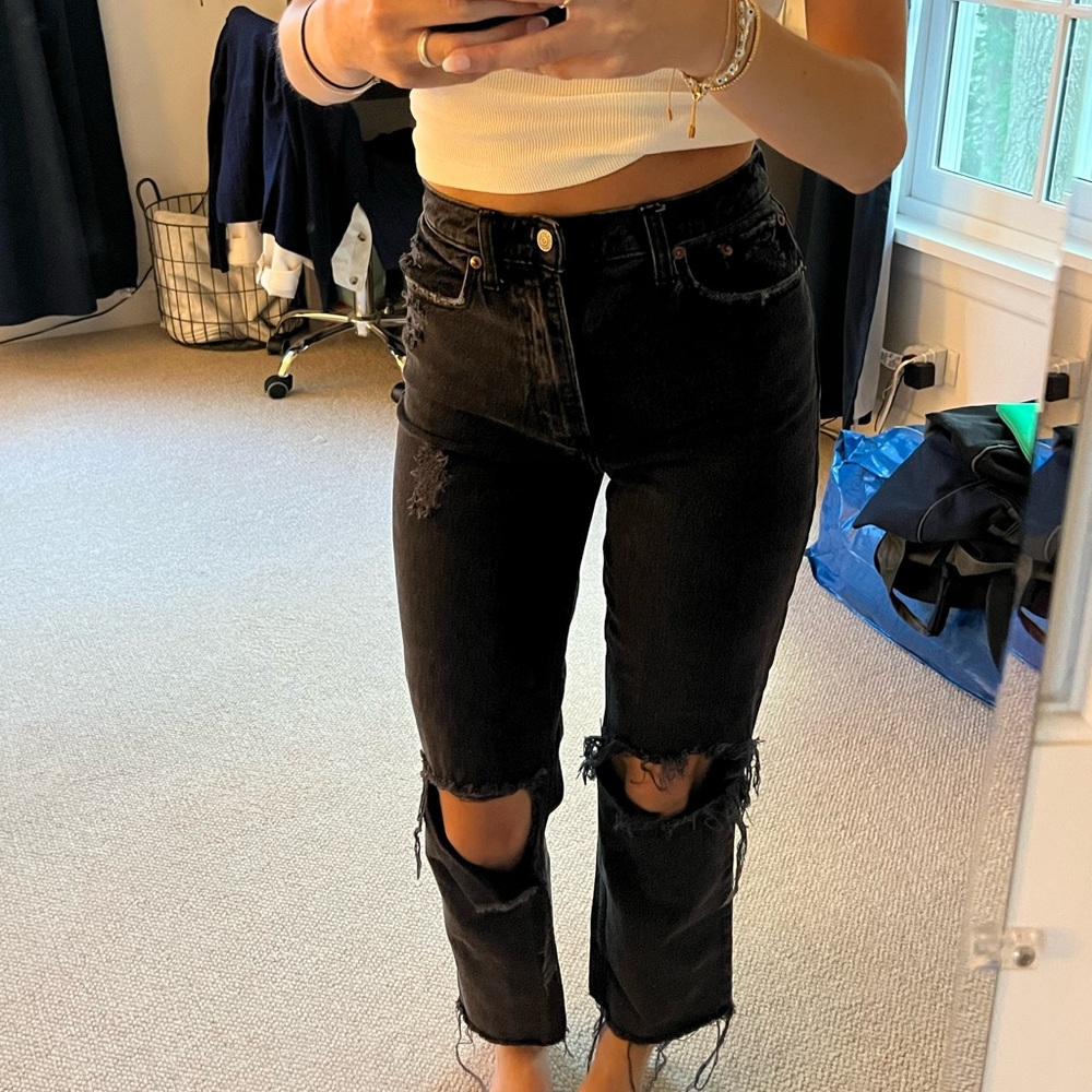 Abercrombie Black ripped jeans